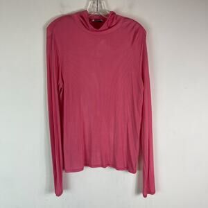 St. John NWOT Women's Ribbed Long Sleeve Turtleneck Top Pink Size L